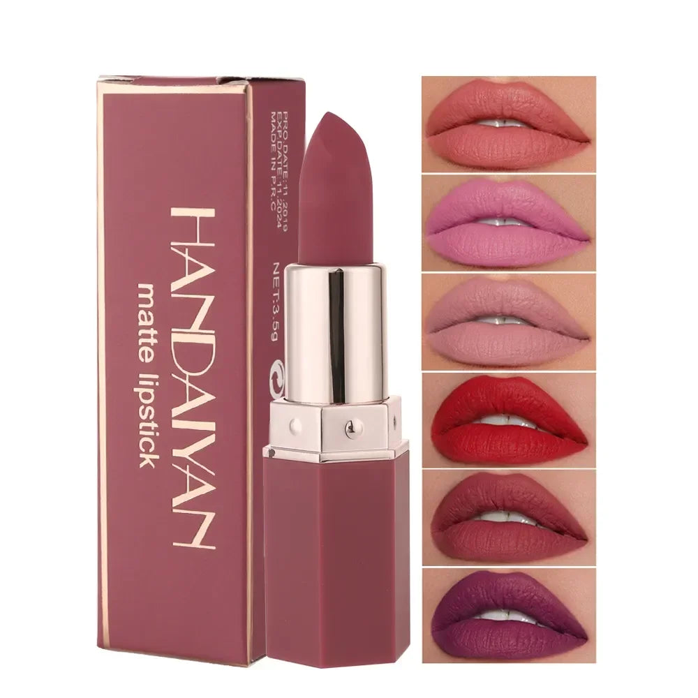 6 Colors Matte Lipstick Beauty Lip Gloss LippenstiftTinted Balm 24