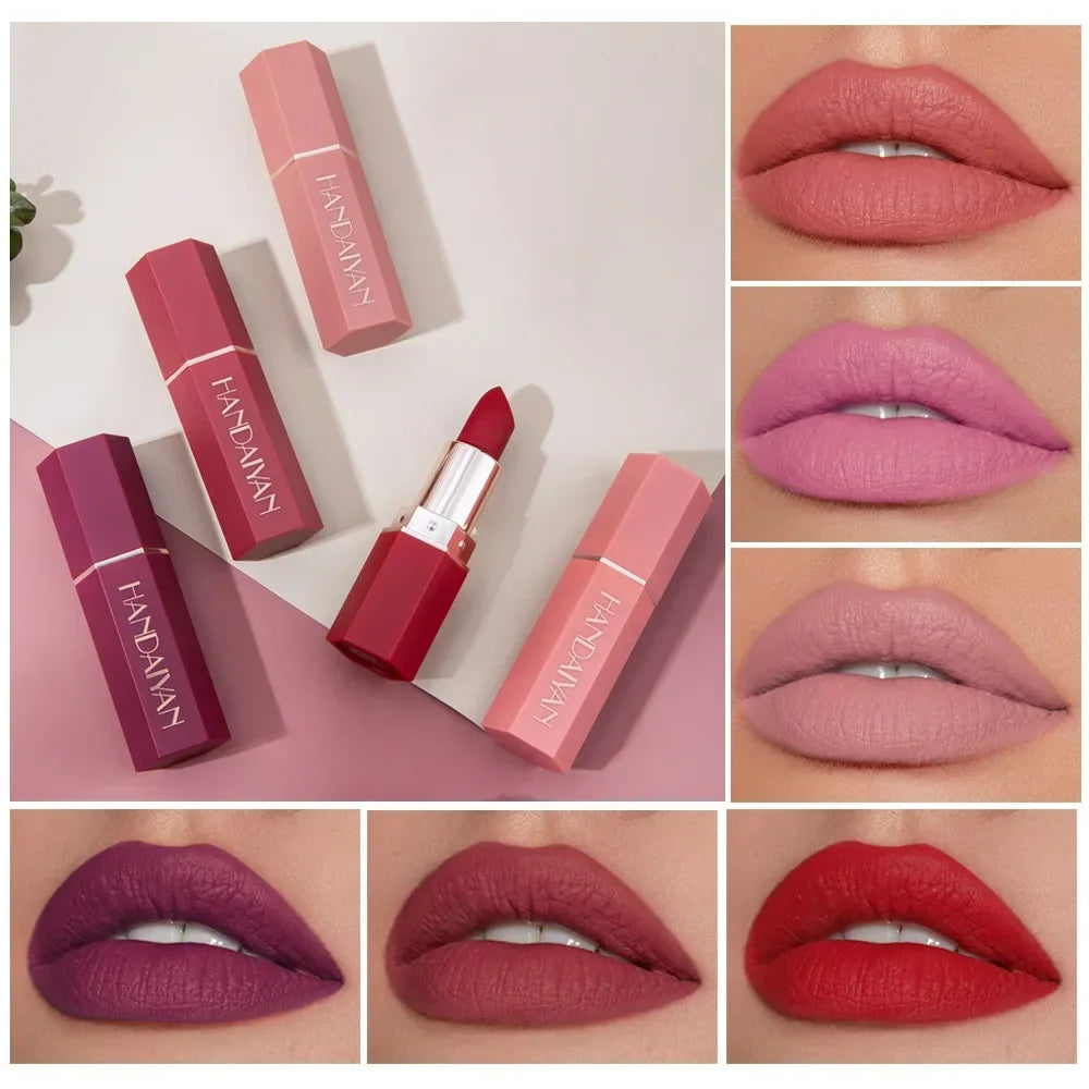 6 Colors Matte Lipstick Beauty Lip Gloss LippenstiftTinted Balm 24